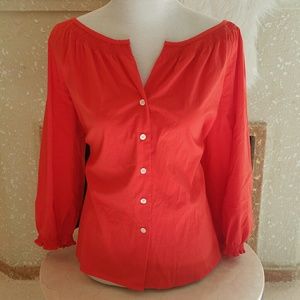 Tablots Orange Stretch Button Up size 16